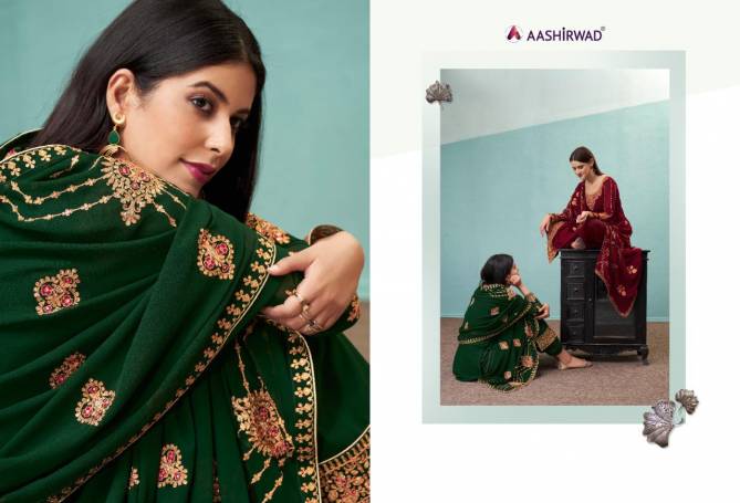 Aashirwad Tulsi Exclusive Latest Fancy Real Georgette Designer Occasional Wear Embroidery And Diamond Work Salwa  Kameez Collection